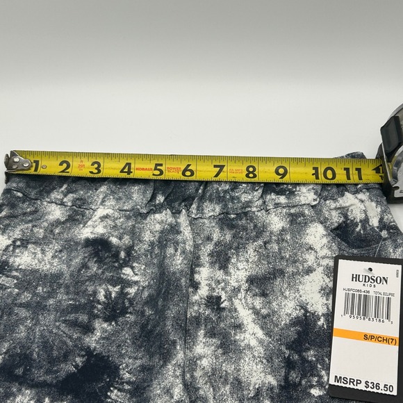 Hudson Kids Pull On Tie Dye Shorts Black White Small Cotton Blend Monochrome NWT - Picture 10 of 12